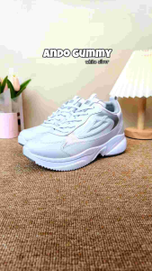 Sepatu Ando Gummy putih perak white silver