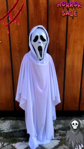 Cosplay Kostum Halloween Jubah Kerah Jubah Hoodie Hitam Merah Anak Anak