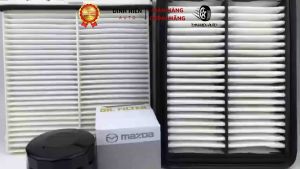 Combo 3 loại lọc Mazda 2 (2015-2021): Lọc gió động cơ + lọc gió điều hòa máy lạnh + lọc nhớt lọc dầu động cơ Mazda 2 (DB9L61J6X/P501133A0/B6Y114302A)