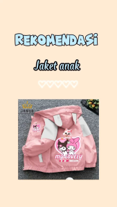 Jaket anak kombinasi terbaru waterproof premium berbagai variasi warna cocok buat anak perempuan pecinta kartun My Love lucu nyaman dan adem saat di pake