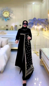ABAYA YURA Gamis abaya turkey premium bordir kiri fashion muslimah