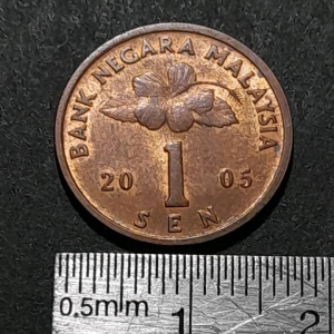 koin Malaysia Koleksi Kuno 1 sen Kecil Tahun 2005 BEKAS