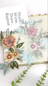 H2236 lace bordir bunga payet korean style