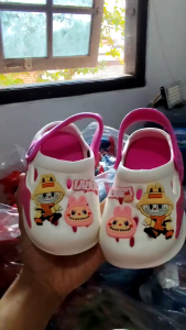 sandal baim tali belakang karakter labu labu bahan karet size 25/30