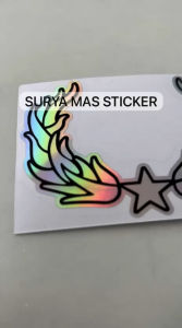 Stiker bintang sayap hologram motor