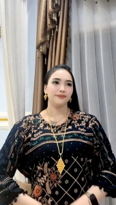 Daster Pompom panjang batik terbaru betseller