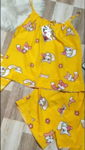 Bộ đùi dây hình cute chất vải lụa 100d