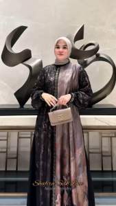 REAL SHAFIRA DRESS GAMIS MEWAH BRUKAT MOTIF PRINTING CANTIK GAMIS TERBARU 2025 BAYAR DI TEMPAT
