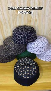 PECI MALAWI MOTIF BINTANG TERBARU KOPIAH SONGKOK PREMIUM