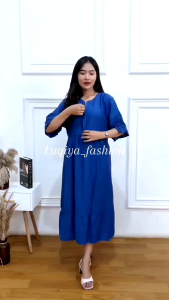 Daster Polos Busui Steling Home Dress Rampe Dress Wanita Friendly Daster Andin Dress Dewasa Daster Polos Wanita Daster Terbaru Murah Daster Polos Viral Kekinian Daster Luqiya Polos Lengan 3/4 Terbaru