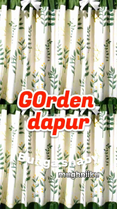 Gorden Kolong Dapur Shaby Bunga Premium Polos Embos