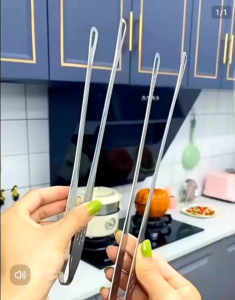 OHHDEER 304 Stainless Steel Barbecue Tongs Food Tongs Long Handle Non-Slip Steak Tongs BBQ Tweezer Clamp Cooking Tools