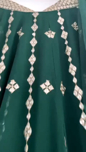 Semi-Stitch Grand Green Party Wear Lahengha (Pre-order : 2/3 weeks Delivery) KF220723