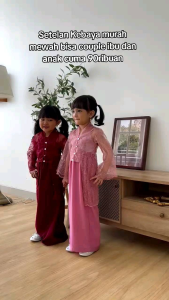 Exclusive Setelan Kebaya Serimbit Couple Ibu dan Anak 1-15th Kebaya Modern Ameena Kebaya Anak Tanggung Remaja dan Dewasa Kebaya Serimbit Modern