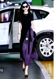 Purple skirt suit high-end European fashionable stylish lady small fragrance style two-piece suit female summer