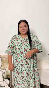 Daster super jumbo bahan rayon muat BB 100kg Daster super jumbo 5XL motif bunga busui bahan rayon premium