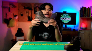 Sepatu Safety Ujung Besi Outdoor Morisey Zipper Sleeting Cladico Lion