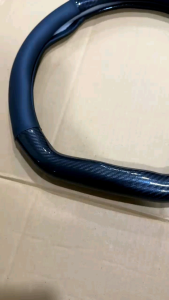 Cover Sarung Stir Carbon Hitam Premium Mobil Universal BYD Seal Sealion Denza Atto 3 Dolphin M6 Chery Omoda Tiggo Wuling Sienta XL7 Flat Bottom Bawah Datar Kulit