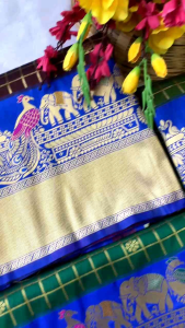(PREORDER) Kanchipuram Silk bridal saree with contrast border