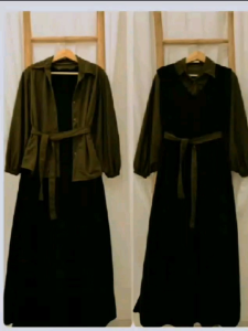 Gamis Overall Crinkle: Desain Nyaman dengan Tali Pinggang