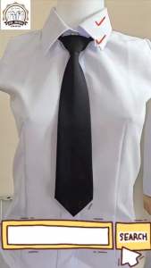เนคไท เน็คไทสำเร็จ สำหรับชุดปกติขาวหญิง