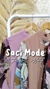 Gami Saci Mode Full Plisket Motif Batik Gamis Kondangan Simple / Busana Muslim / Gamis Syari