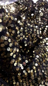 vải kim sa lưới màu vàng đồng co dãn mềm rũ _( khổ 1m6) may đầm váy dạ hội