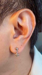 Chrome Hearts Sterling Silver 925 เครื่องประดับเงินแท้ ต่างหู Cross Star Drop Earring Code:CED029