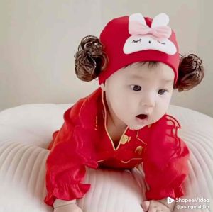 หมวกมีปอยผม หมวกเด็กผู้หญิงสไตล์เกาหลี น่ารักมาก หมวกปอยผม หมวกเกาหลีน่ารักมากๆ