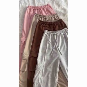Celana Panjang Cargo Wanita Premium Fleece & Model Terbaru 2023