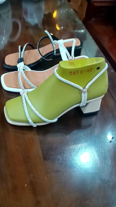 Sandal nữ cao gót quai dây xoàng hậu chống sườn bọc 2 lớp gót 5cm