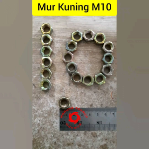 (30 pcs) Mur M10 Kuning Kunci 14 / Mur Kuning 10mm