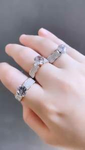 Cincin Titanium Aksen Full Diamond Mata Satu Perhiasan Emas CXA153