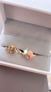 Cincin Dewasa Ukir Koin Titanium Wanita Anti Karat CXB172