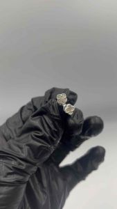 ต่างหูเงินแท้925 ต่างหูมินิมอล สีขาวดำ (แถมฟรีกล่องใส่+ใบรับประกัน)