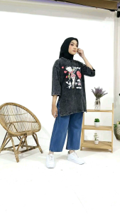 Kaos Wanita Washing Oversize & Atasan Wanita Jumbo Karakter BettyBoop