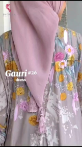 Dress Muslim Gauri Bahan Katun Rayon LD 110cm PJ 135cm (Bisa COD)