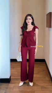 AUDRY ONE SET / SETELAN ATASAN BENTUK MAWAR / SETELAN LADY CRUSH