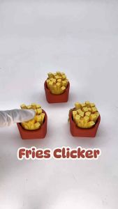 CLICK-ET! Fries Clicker Keychain by Slycelab 3D Printed Aesthetic Fidget Toy for Stress Relief
