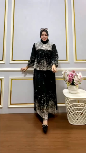 Cindy Dress Wanita Ceruty Babydoll Premium Mix Renda Set Hijab