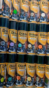 Pilok Pilox Cat DITON Premium 400cc Ready Berbagai Warna Standar..Stabilo dan Candy..Tahan Bensin Cepat KeringCat Semprot Diton Pylok Diton..hitam.merahputih biru hijau epoxy kuning gold silver metalic pink cream merah doff .biru doff hijau doff.DLL