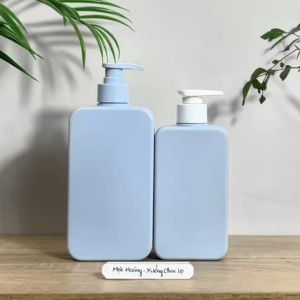 Chai lọ nhựa HDPE 300ml- 500ml Màu Xanh Dương Dẹp Vuông.Siêu đẹp có vòi nhấn đủ kiểuđủ loại.Đựng dầu gộisữa tắm