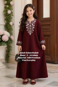 Girls long dress with white embroidery available in blue black green maroon and beige. Suitable for formal occasions.