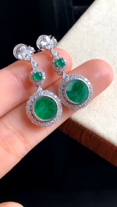 Jade earrings grade A s925 singapore