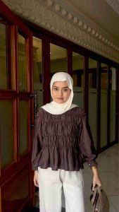 Nona Blouse Kerut - Atasan Wanita Casual