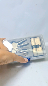 SILINDER KUNCI LUBANG BULAT SILVER NIVKEL 60MM 4 ANAK KUNCI