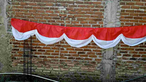 Bendera background karet 10 gelombang