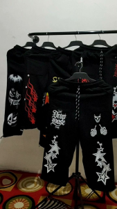 elana Skena Anak Baggy Laki-laki Perempuan Usia 4-13 Tahun Motif Skull dan Bintang