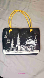 totebag wanita tas wanita motif mesjid nabawi