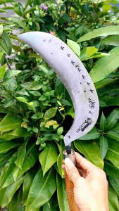 pisau sabit baja isen sap 3 lapis untuk deres sadap kelapa model lengkung